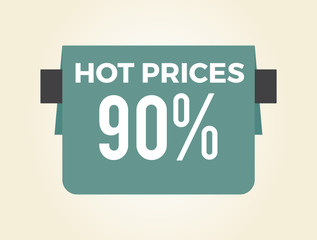 Hot Prices 90 Sale Clearance Vector Illustration