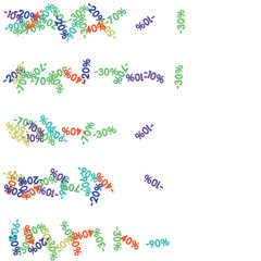 Sale Banner Confetti. Vector Falling Down -10, -20, -30, -40, -50, -70, 90 Banner or Sticker. Holidays Shopping Promotion Ads. Rebate Badge, Price Discount Hipster Sale Banner, Frame or Border