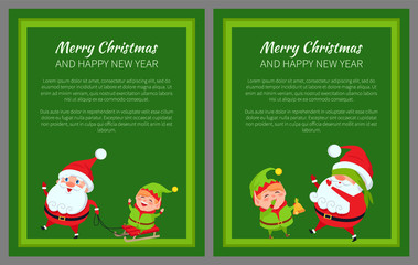 Merry Christmas and Happy New Year Set of Cards