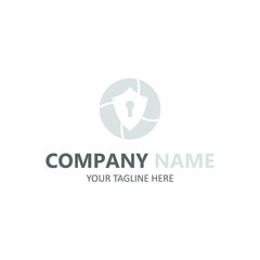 Lock logo template abstract security vector illustration isolated