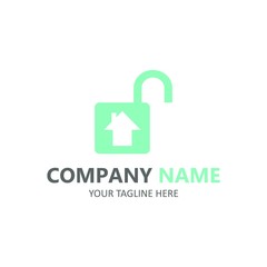 Lock logo template abstract security vector illustration isolated