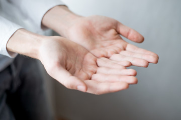 Closeup of Outstretched Cupped Hands