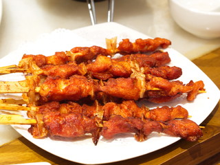 Thai Chinese Muslim Style Chicken Stick.Eaten and Taken in Beijing. China. 22th October 2017.