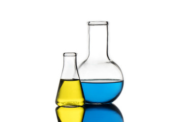 Chemical vessels with colorfull liquids