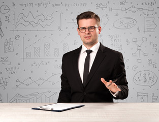 Businessman sitting at a desk