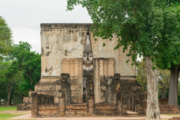 Old buddha statue in Sukhothai Thailand