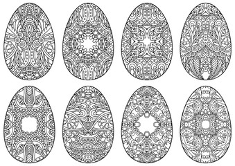 Set of decorative Easter eggs.