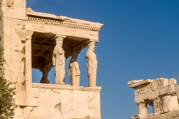 Obraz premium ATHENS, the Parthenon, the Erechtheion and the Temple of Athena Nike.