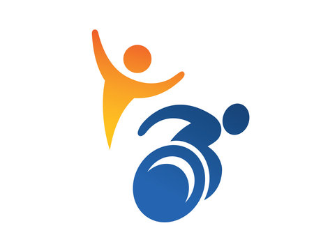 Modern Passionate Disability People Support Logo