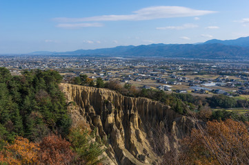 阿波の土柱　町並み　徳島県阿波市2017年12月撮影