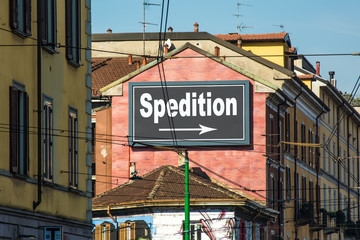 Fototapeta premium Schild 215 - Spedition