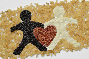 White people and black people together - Fight against racism and solidarity concept