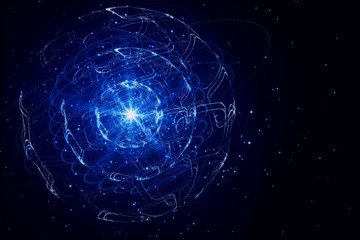 Creative blue sphere background