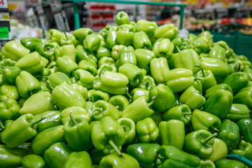 green pepper in the market stalls