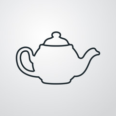 Icono plano linea tetera en fondo degradado