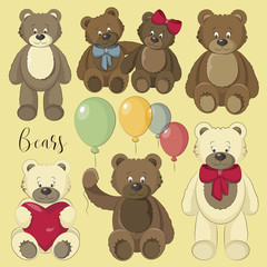 Vector Set of bear icon