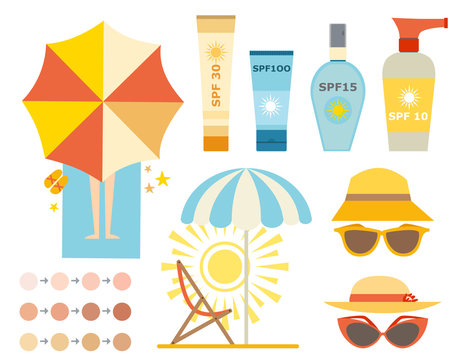 Fototapeta Cream sunscreen bottle vector icon sunblock cosmetic summer container tube panti-sun cream ackaging design.