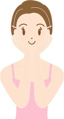 スキンケアをする女性