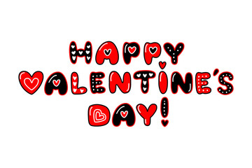 Cute 80s style Happy Valentines Day typography