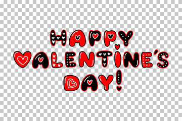 Cute 80s style Happy Valentines Day typography