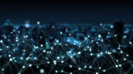 Connections system and datas exchanges 3D rendering