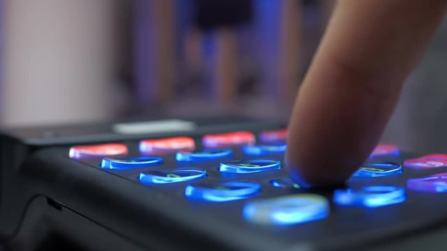 Credit card moving through the reader