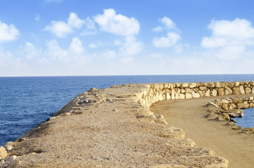 Stone walkway in the sea