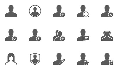 Users and Avatars Vector Icons. Teamwork and Businessman symbols.