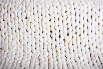 white plaid big knit. texture pigtail knitted blanket