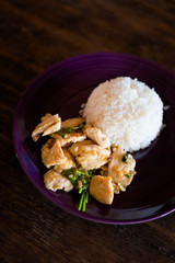 Thai garlic chicken fillet slices