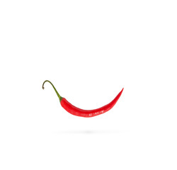  hot chilly peppers isolated on white background