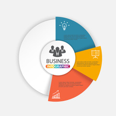 Vector infographic. Template for diagram, graph, presentation and chart. Business concept with 3 options, parts, steps or processes.
