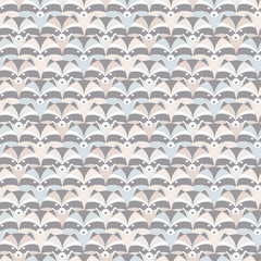 Seamless background with raccoon muzzles. grey pattern for kids goods