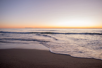 The coast of Benicasim at sunrise, Castellon