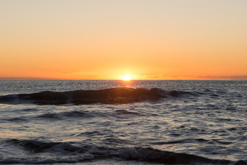 Fototapeta premium The coast of Benicasim at sunrise, Castellon