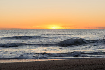 Obraz premium The coast of Benicasim at sunrise, Castellon