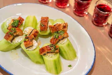 Snacks of vegetables on plate