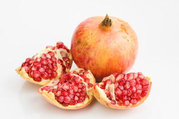 pomegranates isolated on white