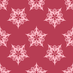 Red floral seamless pattern