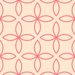 Pink and beige geometric ornament. Seamless pattern