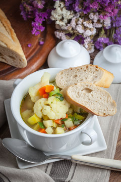 Fresh homemade vegetable soup.