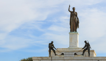 Liberty Monument in the city of Nicosia, Cyprus. Closeup view. © Rawf8
