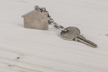 key with home shaped keyring