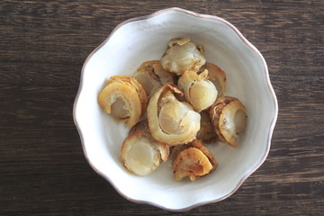 Boiled sweet potato scallops