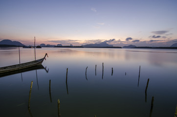sunset beach and life on fisherman village