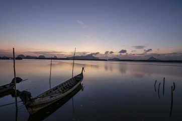 sunset beach and life on fisherman village