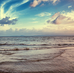 Fototapeta premium Beautiful sunset on the sea