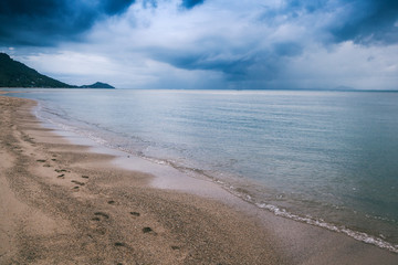 sea coast in cloudy weather, beautiful sea stunning dramatic scenery