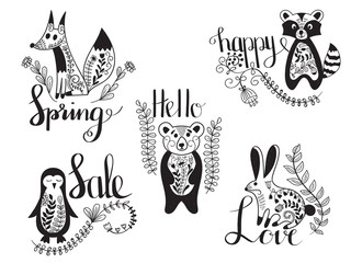 Vector  Animals with messages