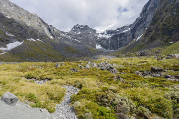 Fototapeta na wymiar Snowy mountains in New Zealand